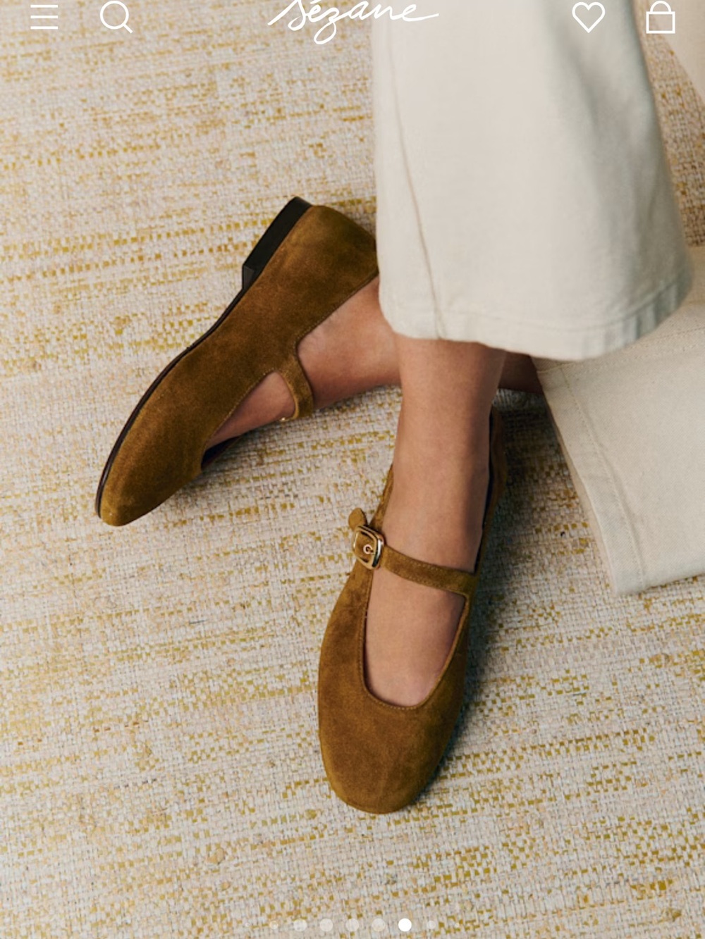 Sezane VALENTIN LOW BALLERINAS Suede Ballet Flats in Taupe